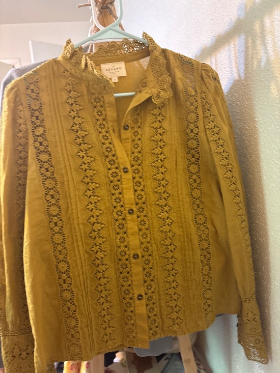 Sezane Tops - Sezane Long Sleeve Embroidered Shirt